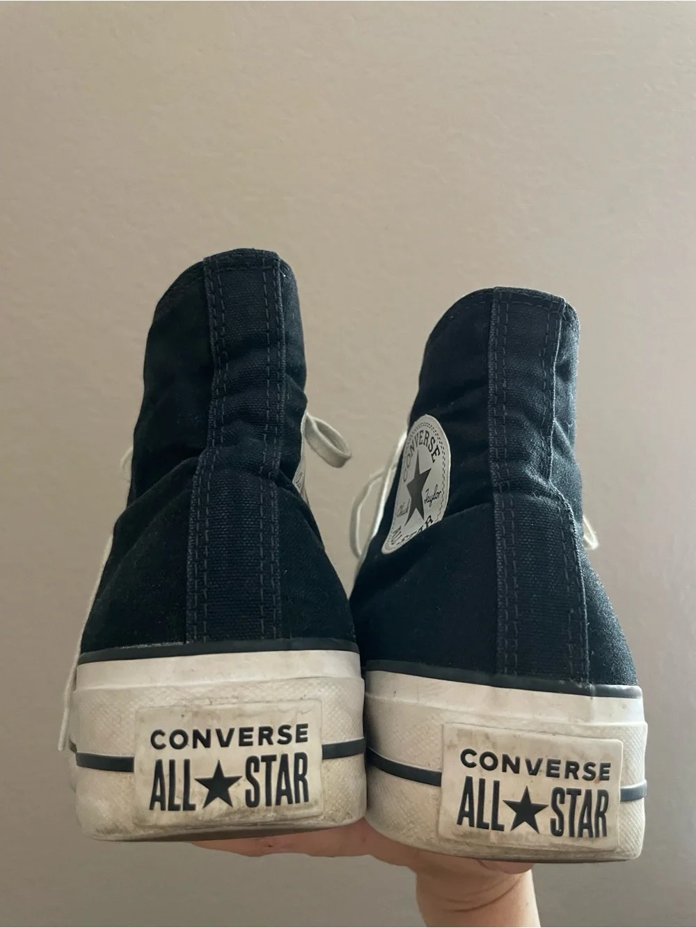 Converse Black Platform High Top Sneakers Women’s Size 7